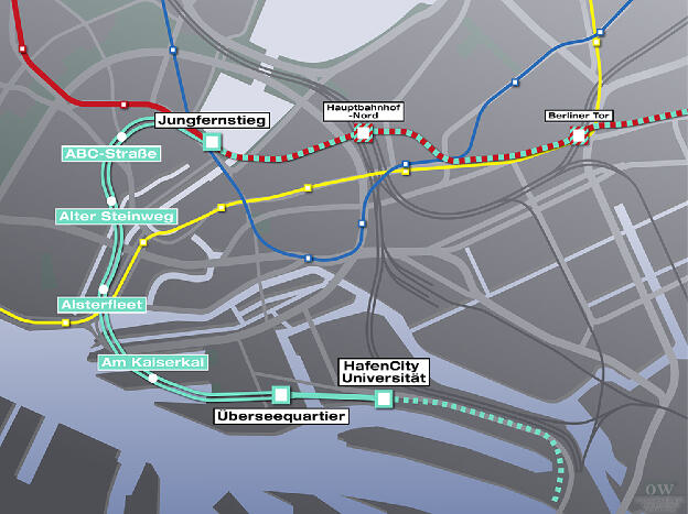 Hochbahn: Stadtplan U4