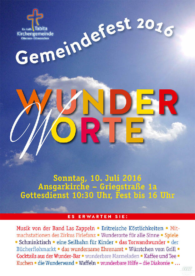 Plakat Gemeindefest „Wunder(w)orte“