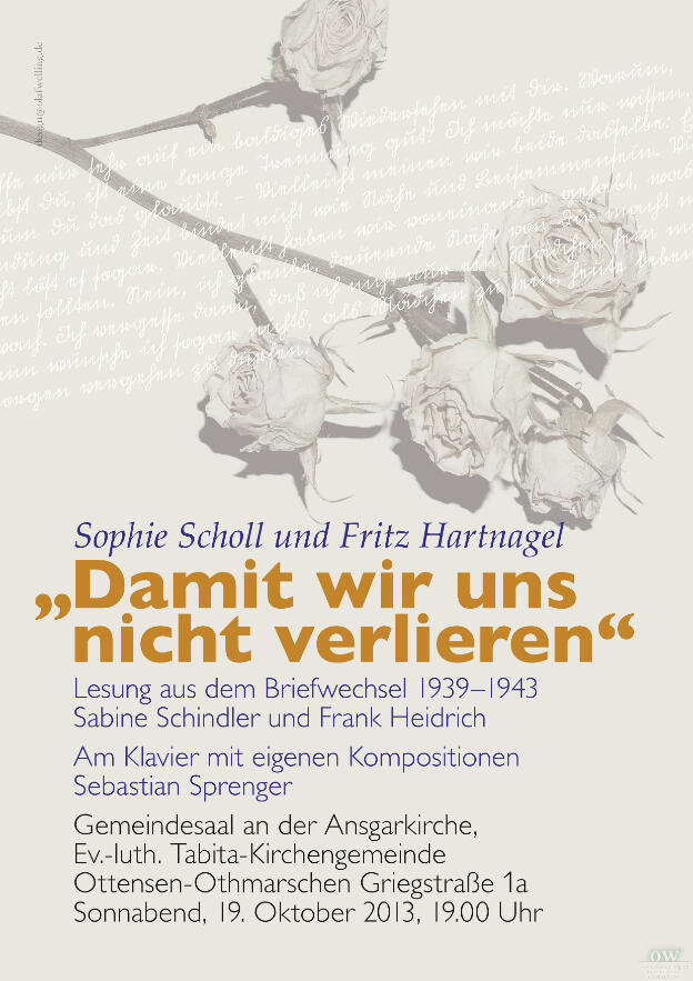 Lesung aus dem Briefwechsel Sophie Scholl und Fritz Hartnagel